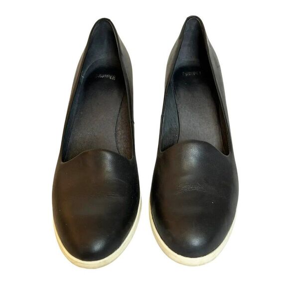 Camper Black Leather Block Heel Slip On Pumps - Picture 2 of 8